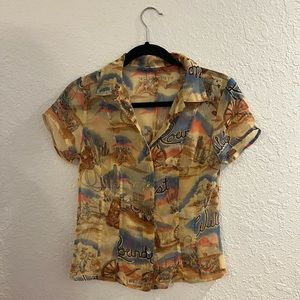 One of a Kind - Vintage Roundup sheer button up